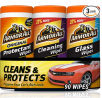 Armor All - 18782 Protectant, Glass and Cleaning Wipes, 30 Count Each (Pack of 3) , Black