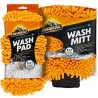 Armor All Microfiber Noodle Tech Car Wash Mitt and Pad, Highly Absorbent Cleaner for Bugs and Dirt, 