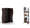 Atlantic Venus Media Storage Cabinet in Espresso & Mitsu 5-Tier Media Rack - 130 CD or 90 DVD/BluRay