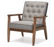 Baxton Studio BBT8013-Grey Chair armchairs, Grey