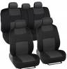 BDK PolyPro Car Seat Covers, Full Set in Charcoal on Black – Front and Rear Split Bench Protection