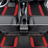 BDK Red Carpet Car Floor Mats – Two-Tone Faux Leather Automotive Floor Mats, Included Anti-Slip Fe