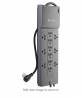 Belkin 12-Outlet Power Strip Surge Protector, 8ft Cord(3,940 Joules), Gray