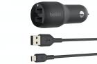 Belkin Boost Dual USB-A Car Charger + USB-A to Micro-USB Cable