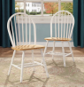Better Homes and Gardens Autumn Lane Windsor Solid Wood Dining Chairs, White and Oak (Set of 4)