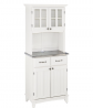 Buffet of Buffets White with Stainless Steel Top with Hutch by Home Styles