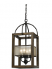 Cal Lighting FX-3536/4 Mission Wood/Metal Four Light Transitional Style Chandelier, 23 inches, Dark 
