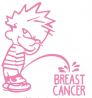 Calvin Peeing On Breast Cancer Decal, Funny Car Stickers, Calvin Sticker (H 6 by L 6 Inches, Pink)
