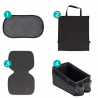 Car Seat Accessory Kit, Includes Window Cling Shade/Kick Mat/Caddy Organizer/Undermat Seat Protector