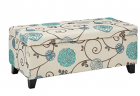 Christopher Knight Home Breanna Fabric Storage Ottoman, White And Blue Floral
