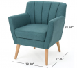 Christopher Knight Home Merel Mid-Century Modern Fabric Club Chair, Dark Teal / Natural