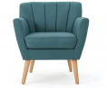 Christopher Knight Home Merel Mid-Century Modern Fabric Club Chair, Dark Teal / Natural