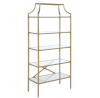 Coaster Home Furnishings 5-Tier Tempered Glass Bookcase Matte Gold Open Shelves