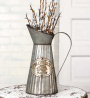 Colonial Tin Works Decorative Tall Pitcher With Handle For Artificial Dried Flowers or Kitchen Utens