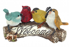 Design Toscano QM223531 Birdy Welcome Sign Garden Bird Statue, Small, Multicolored