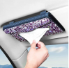 eing Car Tissue Box Holder- PU Leather Bling Crystal Van Truck Vehicle Napkin Cover for Backseat and