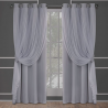 Exclusive Home Curtains Catarina Layered Solid Blackout and Sheer Window Curtain Panel Pair with Gro