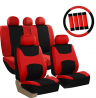 FH Group FB030RED115WB-AVC Red Combo Set with Steering Wheel Cover and Seat Belt Pad (Airbag Compati