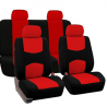 FH Group - FB050RED114 Universal Fit Full Set Flat Cloth Fabric Car Seat Cover, (Red/Black) (FH-FB05