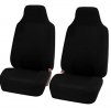 FH Group FB102BLACK102 Black Front Classic Cloth 3D Air mesh Bucket Auto Seat Cover, Set of 2, Black