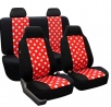 FH Group FB115REDBLACK114 Full Set Seat Cover (Stylish Polka Dot High Back Red & Black)