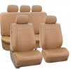 FH Group PU002TAN115 Tan Faux Leather Seat Cover (Full Set Airbags Compatible and Split Bench Cover)