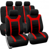 FH Group Universal Fit Full Set Sports Fabric Car Seat Cover with Airbag & Split Ready, (Red/Black) 