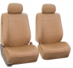 FH-PU001102 PU Leather Car Front Bucket Seat Covers Solid Tan color