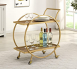FirsTime & Co. Silver and Gray Odessa Bar Cart, American Designed, 28 inches, Gold & Brown (70245)