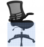 Flash Furniture Mid-Back Black Mesh Swivel Ergonomic Task Office Chair with Flip-Up Arms