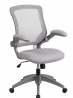 Flash Furniture Mid-Back Gray Mesh Swivel Ergonomic Task Office Chair with Gray Frame and Flip-Up Ar