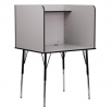 Flash Furniture Study Carrel with Adjustable Legs and Top Shelf in Nebula Grey Finish