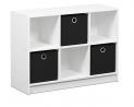 FURINNO Basic 3x2 Bookcase Storage, White/Black