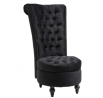 HOMCOM Retro Button-Tufted Royal Design High Back Armless Chair with Thick Padding and Rubberwood Le