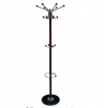 Home Basics Coat, Hat and Umbrella Rack Stand with Strong Base (Mahogany with Marble)