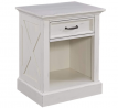Home Styles Seaside Lodge Nightstand in White Finish, Wide Frame, Plank Top Design with One Drawer a