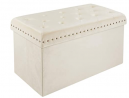 Inspire Me! Home Décor Anastasia Ottoman Bench with Lux Metal Studs Detailing, Classy Sand Shell So