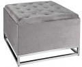 Inspire Me! Home Décor Caroline Ottoman with Inset Faux Marble Coffee Table Lid, Classy Pewter Grey