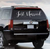 Just Married Car Decal - Wedding Vehicle Sticker - Back Window Truck Accessory
