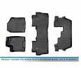 MAXLINER Custom Fit Floor Mats 3 Row Liner Set Black for 2016-2021 Honda Pilot 8 Passenger Model (No