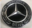 Mercedes Benz Genuine Vehicle Hood Star Emblem Badge (000-817-17-01, Chrome and Black Laurel Wreath)