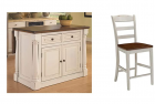 Monarch White Kitchen Island by Home Styles & Home Styles Solid Wood Counter Bar Stool 24 inch High,