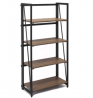 No Assembly 4 Tier Folding Bookcase Bookshelf Unit Storage Organizer for Home Office Study