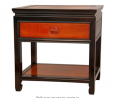 Oriental Furniture Rosewood Bedside Table - Two-tone