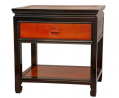 Oriental Furniture Rosewood Bedside Table - Two-tone