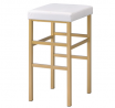 OSP Home Furnishings Backless Stool with Gold Frame, 30-Inch, White