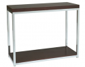 OSP Home Furnishings Wall Street Foyer Table with Chrome Base, Espresso