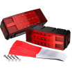Partsam Low Profile Rectangle LED Combination Trailer Tail Lights Submersible Halo Glow for RV Marin