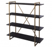 SEI Furniture Hawridge Reclaimed Wood Bookshelf, Black/Gold