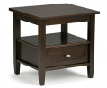 SIMPLIHOME Warm Shaker End Table, 20 inch, Tobacco Brown